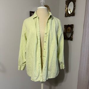 Sigrid Olsen Light Green Button Down Shirt